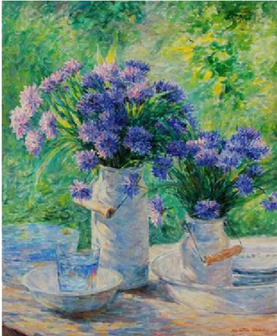 Lavender Art Cornflowers