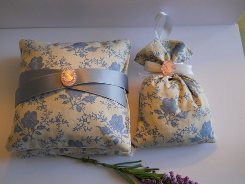Lavender Filled Heart Sachet & Matching Lavender Bag