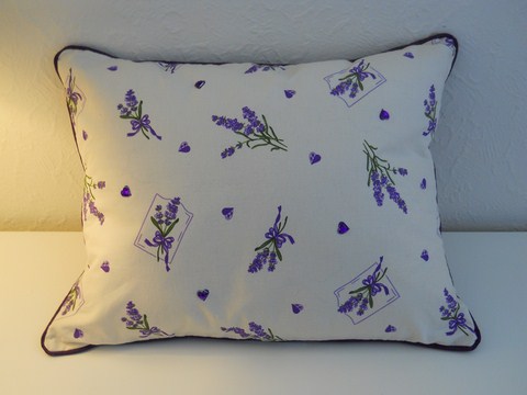 Lavender Sleep Pillow Travel Comforter Sprigs of Lavender on White Background
