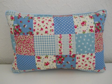 Lavender Sleep Pillow Travel Comforter Blue Patchwork Pattern