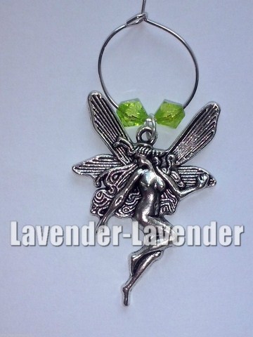 Lavender Fairies wine glass charms