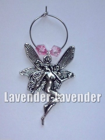 Lavender Fairies wine glass charms