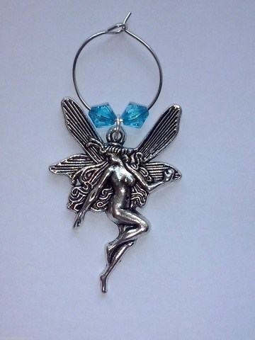 Lavender Fairies wine glass charms