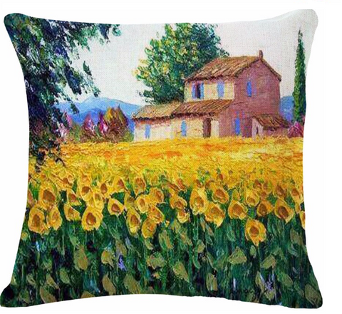 Lavender Themed Cushions Sunflowers