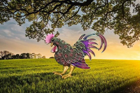 Rooster Brooch