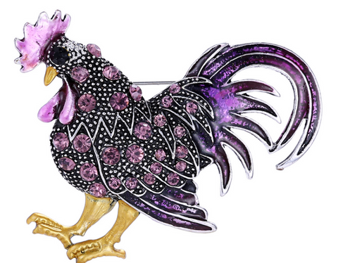 Rooster Brooch
