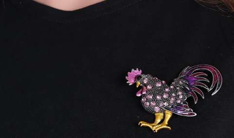 Rooster Brooch