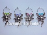 Lavender Fairies wine glass charms