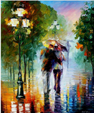 Lavender Art walking in the rain